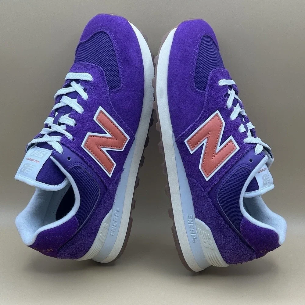 2024 New Balance 574 Purple Suede Retro Shoes - Men's Size 9.5 USED